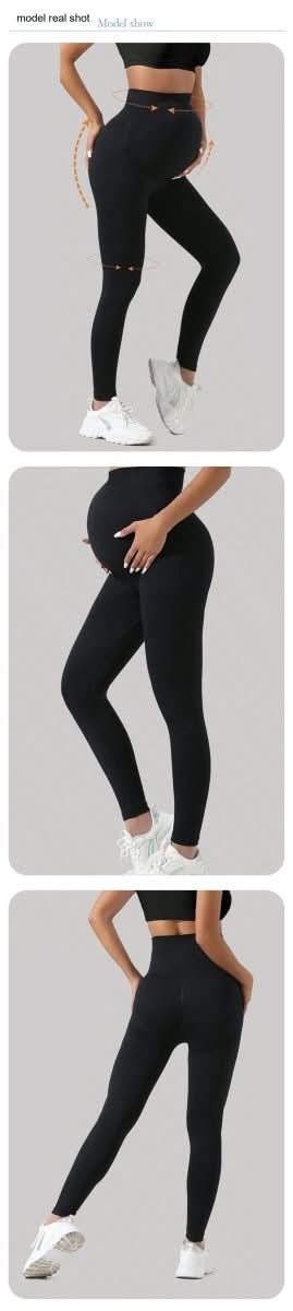 Pregnant Women Seamless Belly Support Outer Wear Yoga Pants - Eshtree