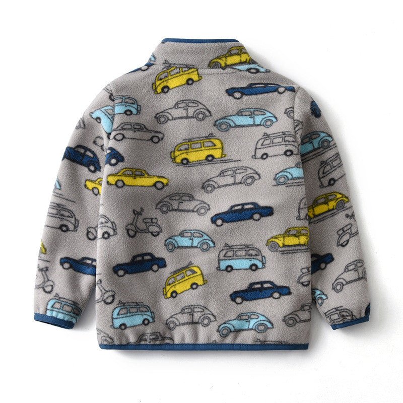 Printed Polar Fleece Cartoon Boy Jacket - Eshtree