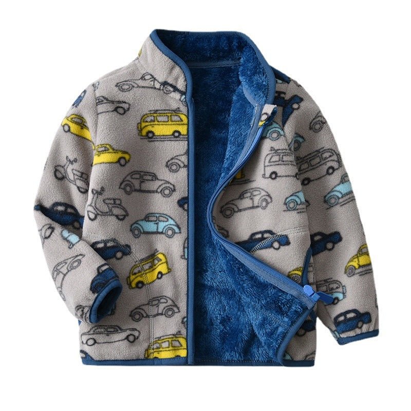 Printed Polar Fleece Cartoon Boy Jacket - Eshtree