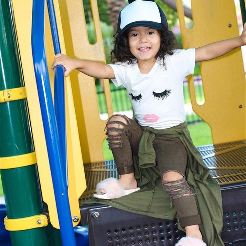 Pudcoco Girl Set 6M - 4Y Kid Baby Girls Eyelash Tops T-shirt Pants Leggings Outfits Set Clothes - Eshtree