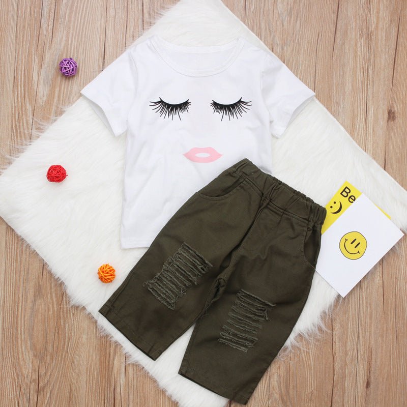 Pudcoco Girl Set 6M - 4Y Kid Baby Girls Eyelash Tops T-shirt Pants Leggings Outfits Set Clothes - Eshtree