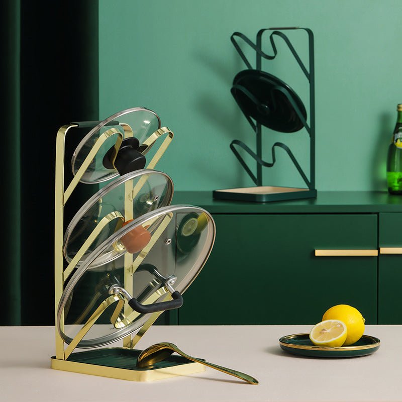 Punch Free Pot Cover Rack Household Spatula Rack With Spoon Sitting Type - Eshtree