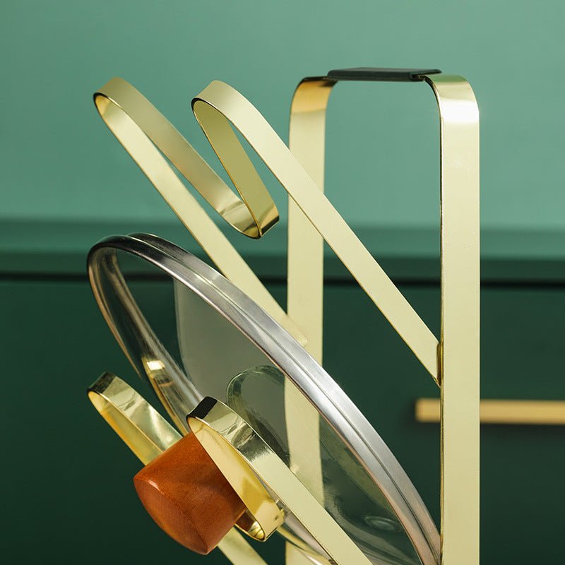 Punch Free Pot Cover Rack Household Spatula Rack With Spoon Sitting Type - Eshtree