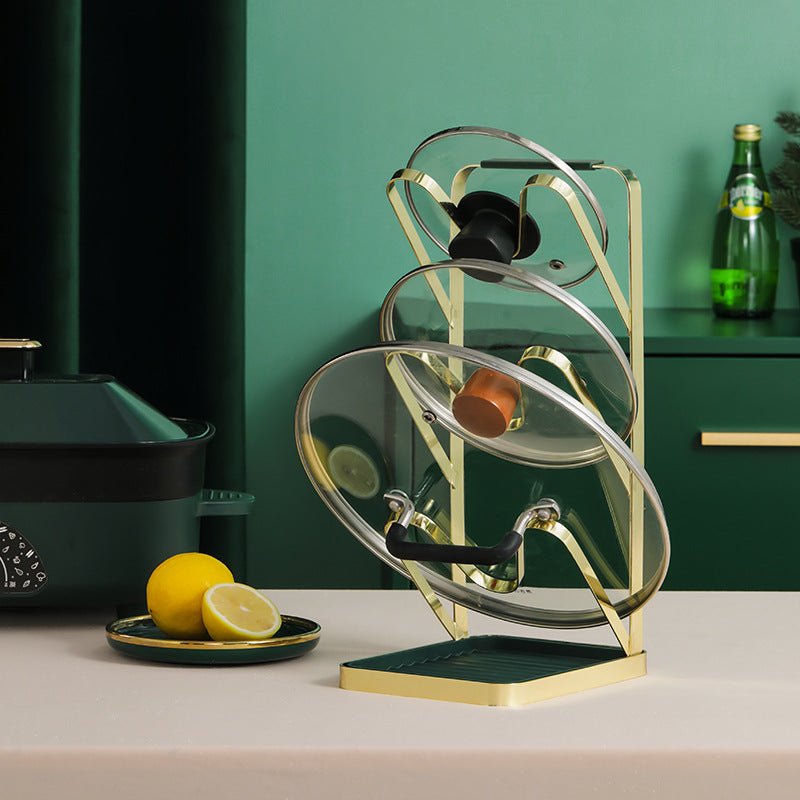 Punch Free Pot Cover Rack Household Spatula Rack With Spoon Sitting Type - Eshtree