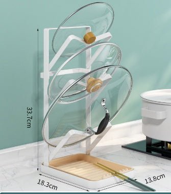 Punch Free Pot Cover Rack Household Spatula Rack With Spoon Sitting Type - Eshtree