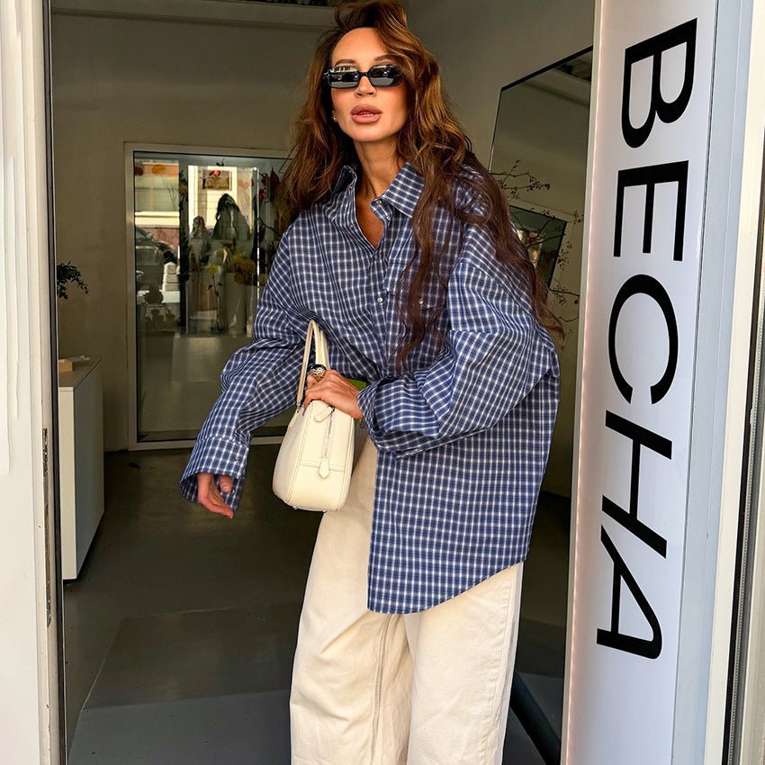 Pure Cotton Vintage Plaid Cardigan Top - Eshtree