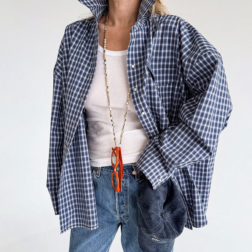 Pure Cotton Vintage Plaid Cardigan Top - Eshtree