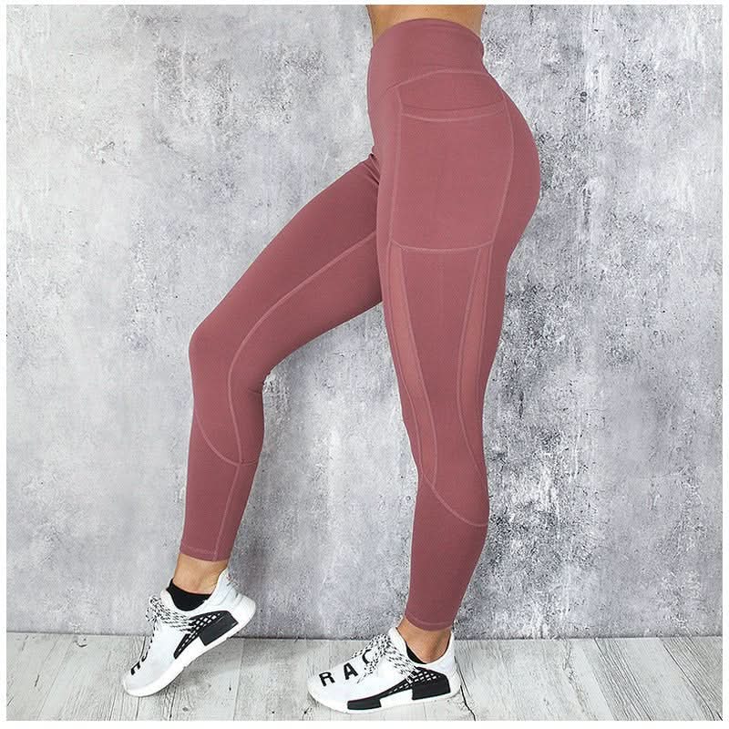 Quick - drying Mesh Stitching Cropped Running Sports Fitness Yoga Leggings - Eshtree