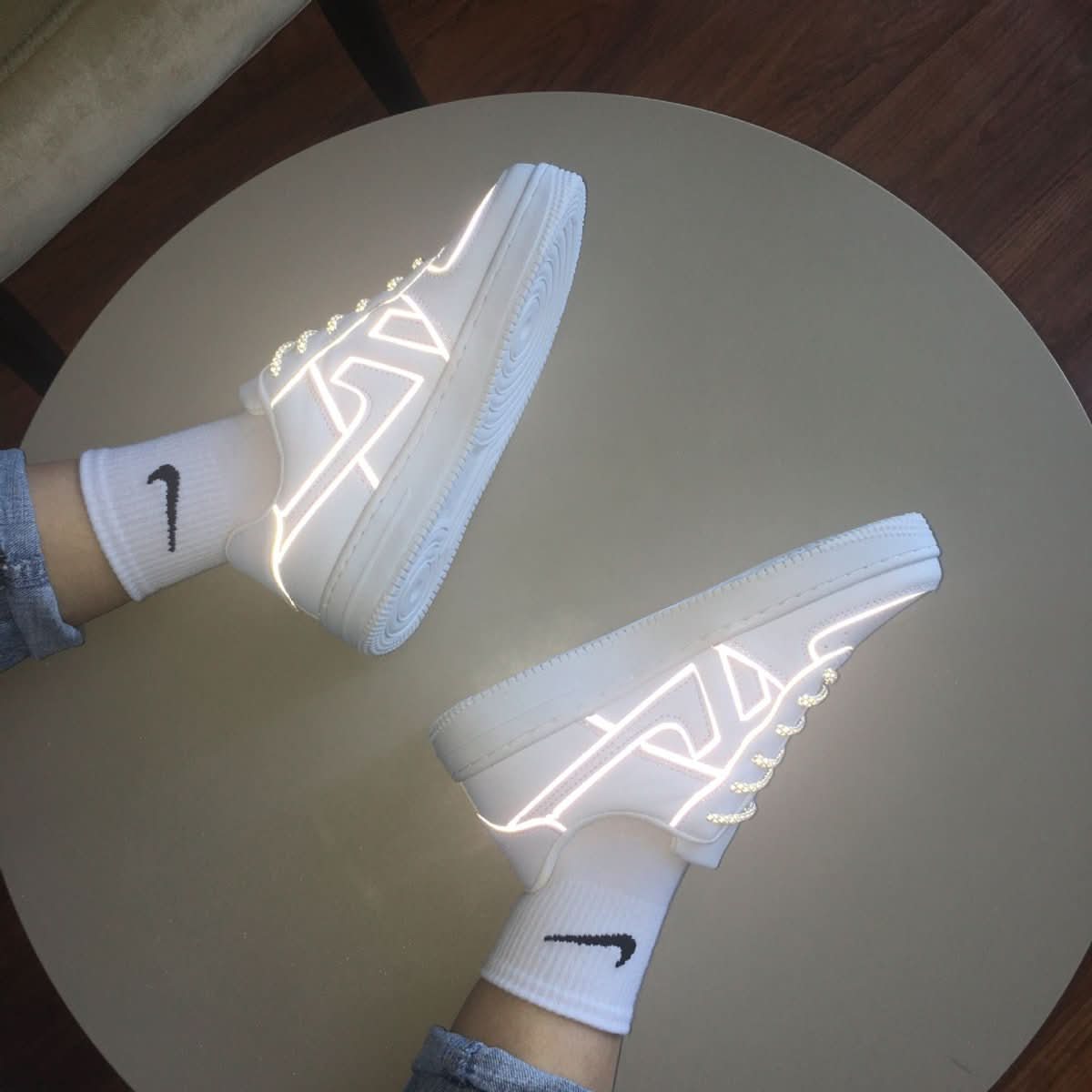 Reflective White Shoes For Men And Women Sneaker - Eshtree