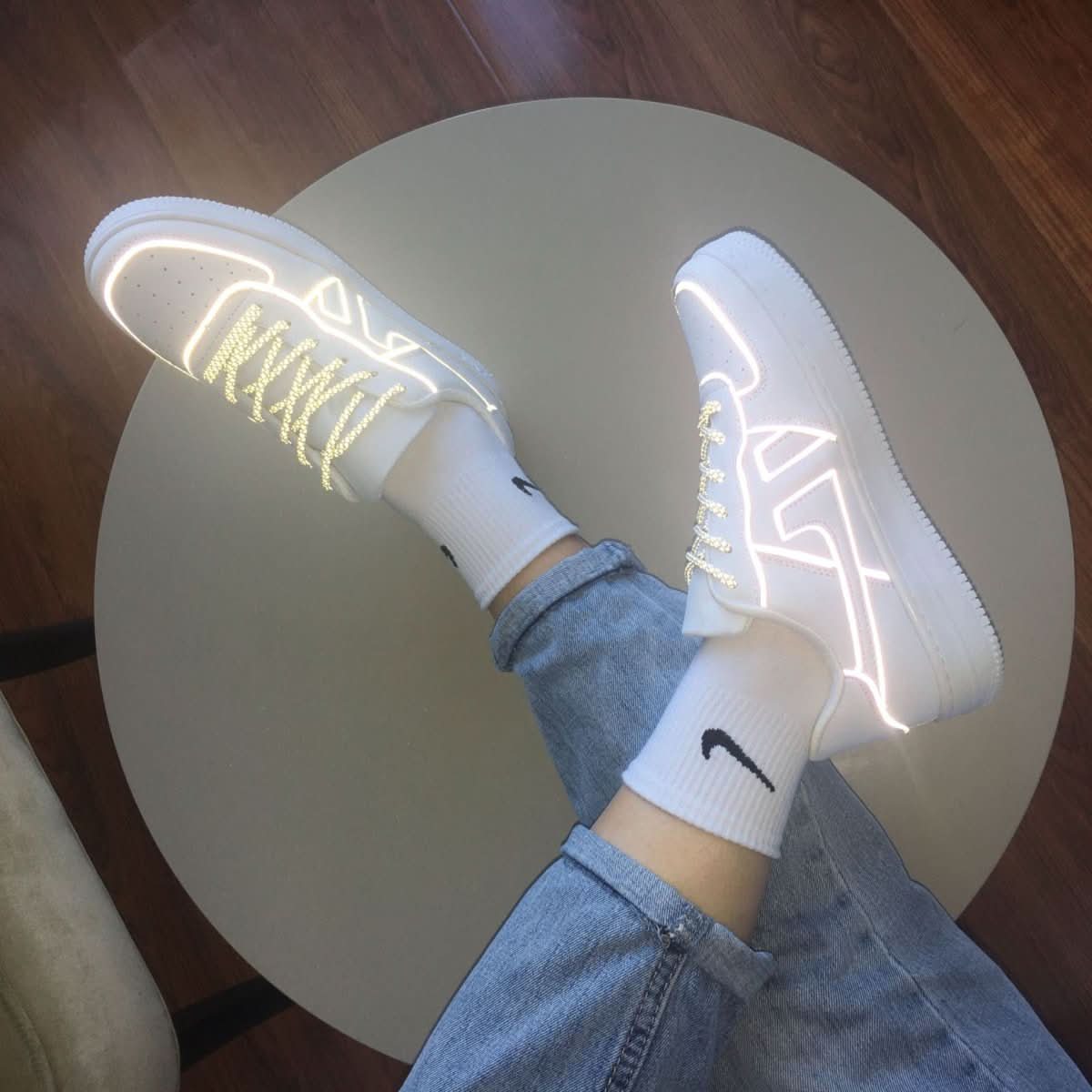 Reflective White Shoes For Men And Women Sneaker - Eshtree