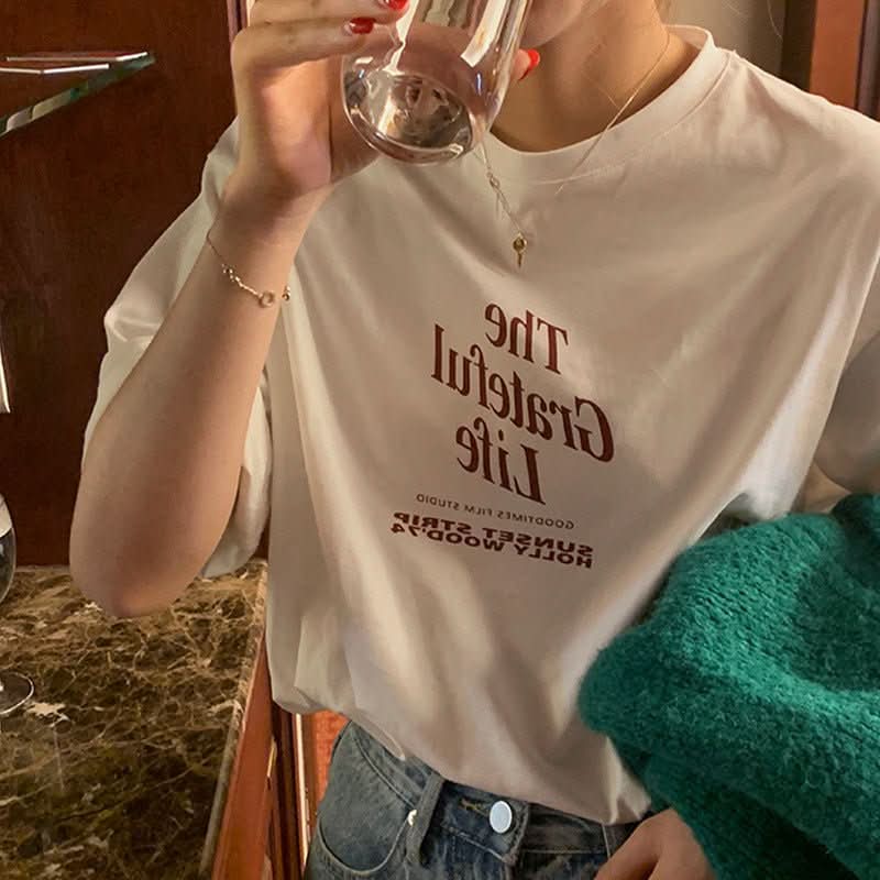 Relaxed Laid - back Versatile Retro Short - sleeve T-shirt - Eshtree