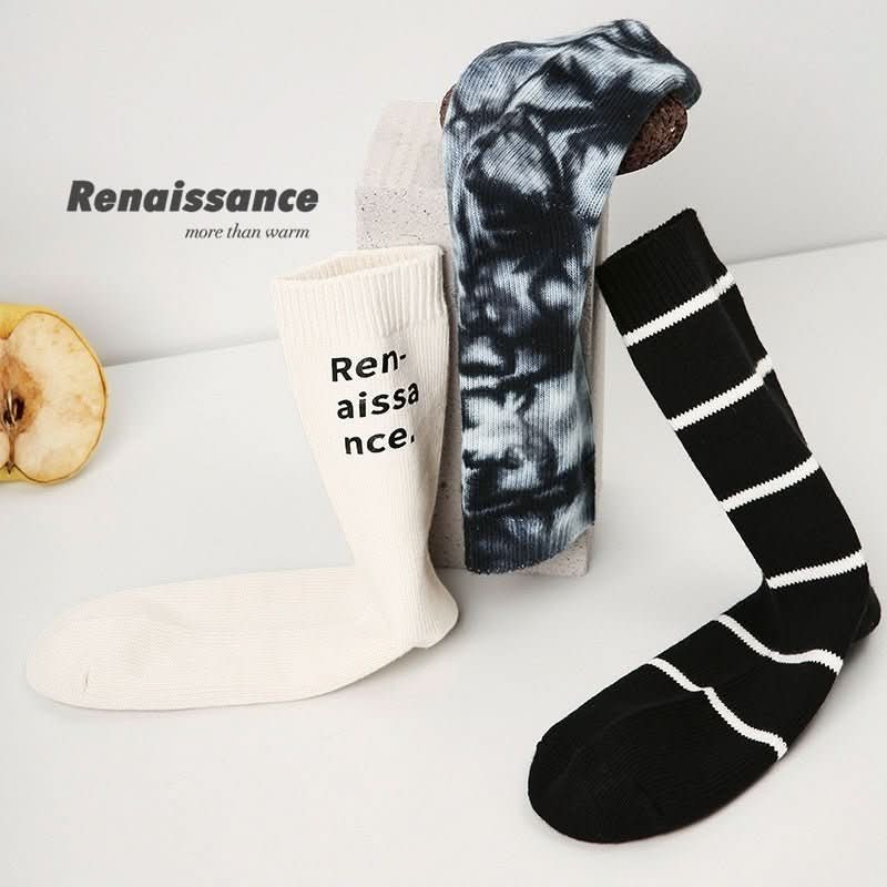 Renaissance Original Tube Socks Simple Letters Men - Eshtree