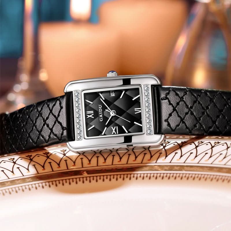 Retro Affordable Luxury Diamond Square Quartz Watch - Eshtree