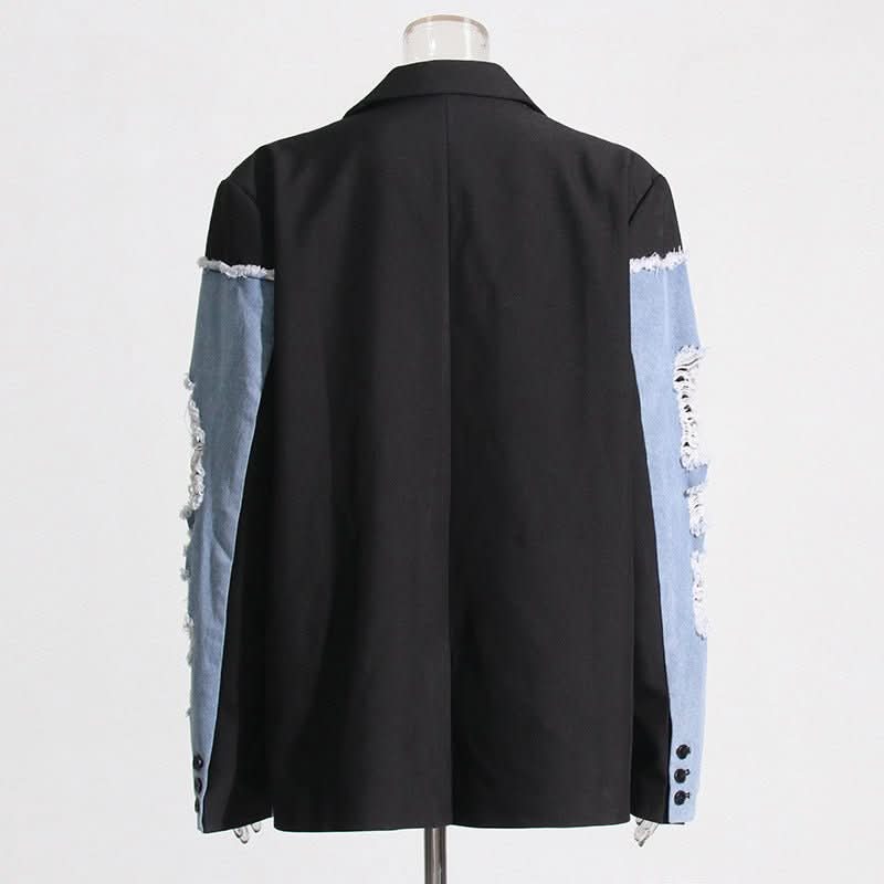 Retro And Trendy Denim Patchwork Jacket - Eshtree