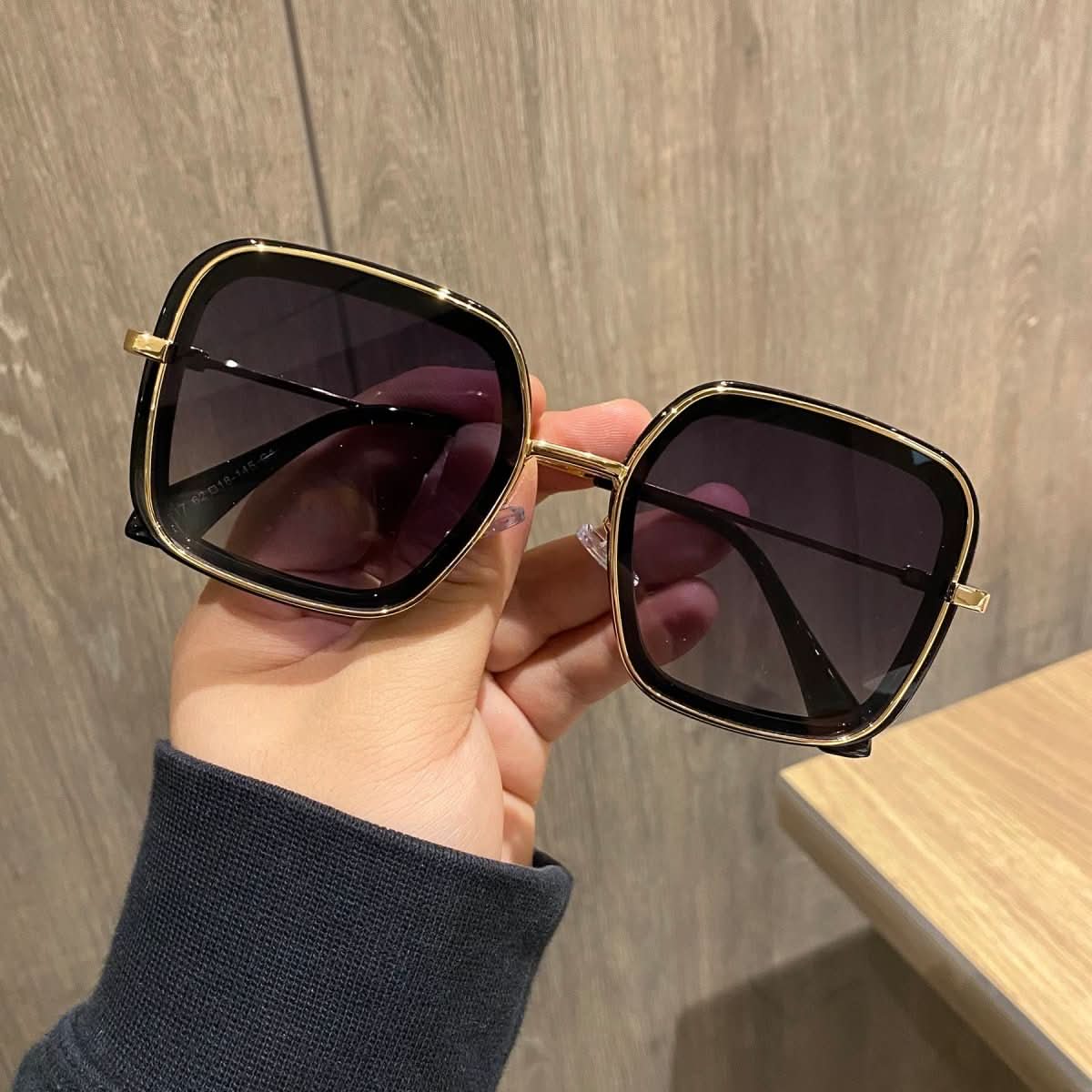 Retro Big Frame Square Brown Sunglasses For Women - Eshtree