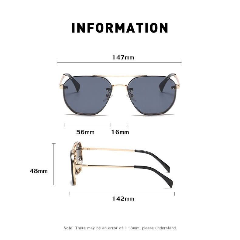 Retro Double Beam Diamond Cut Edge Sunglasses For Men - Eshtree