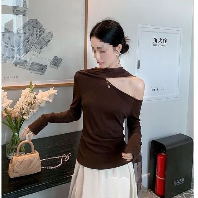 Retro Maillard Slimming Knitted Chic T-Shirt - Eshtree