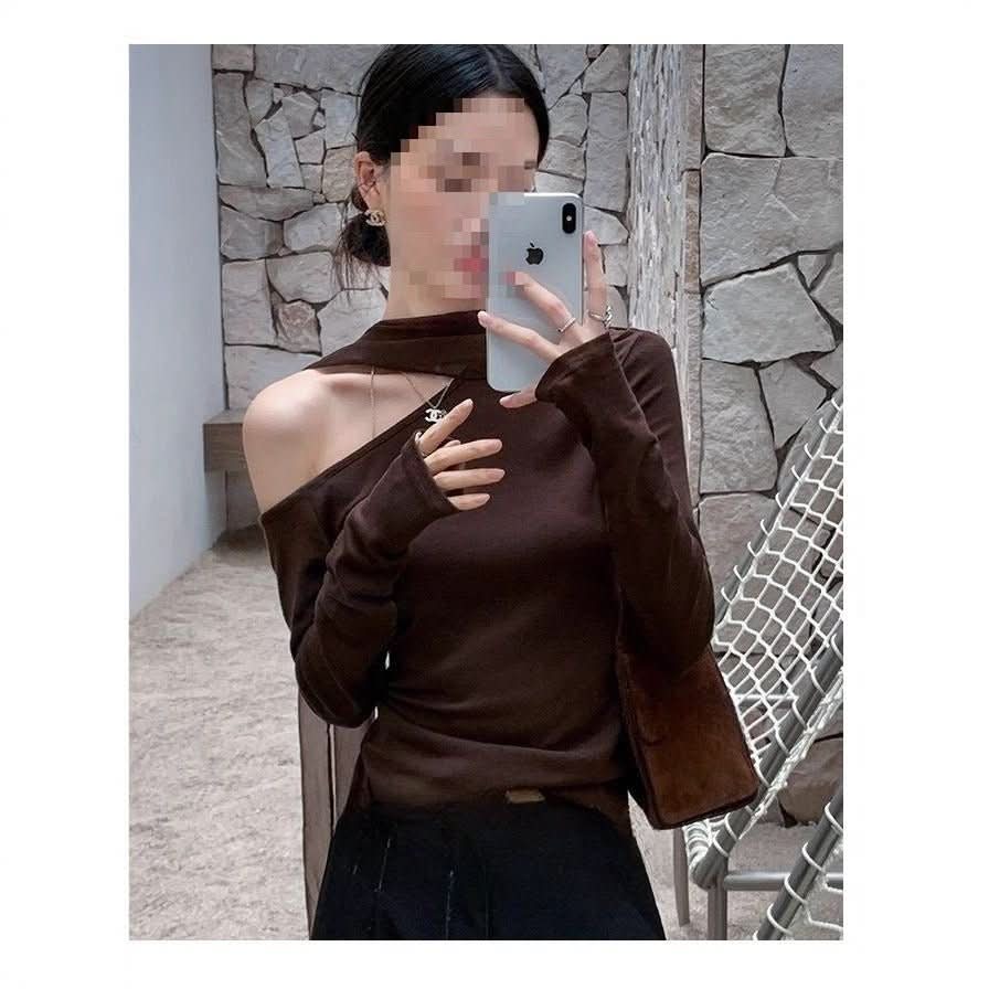 Retro Maillard Slimming Knitted Chic T-Shirt - Eshtree