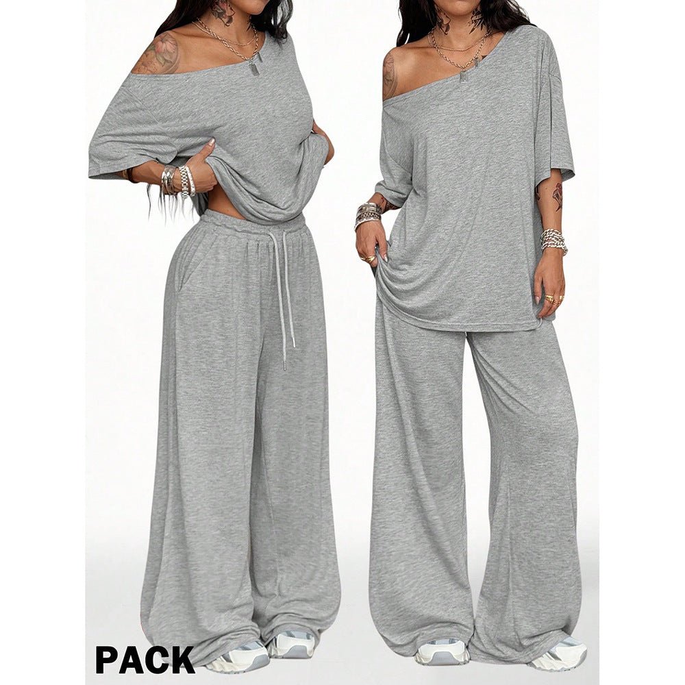 Retro Solid Color Casual Pants For Women, Loose Wide - leg Versatile - Eshtree