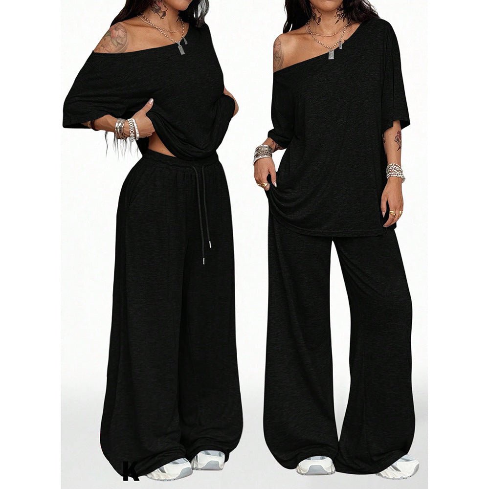 Retro Solid Color Casual Pants For Women, Loose Wide - leg Versatile - Eshtree