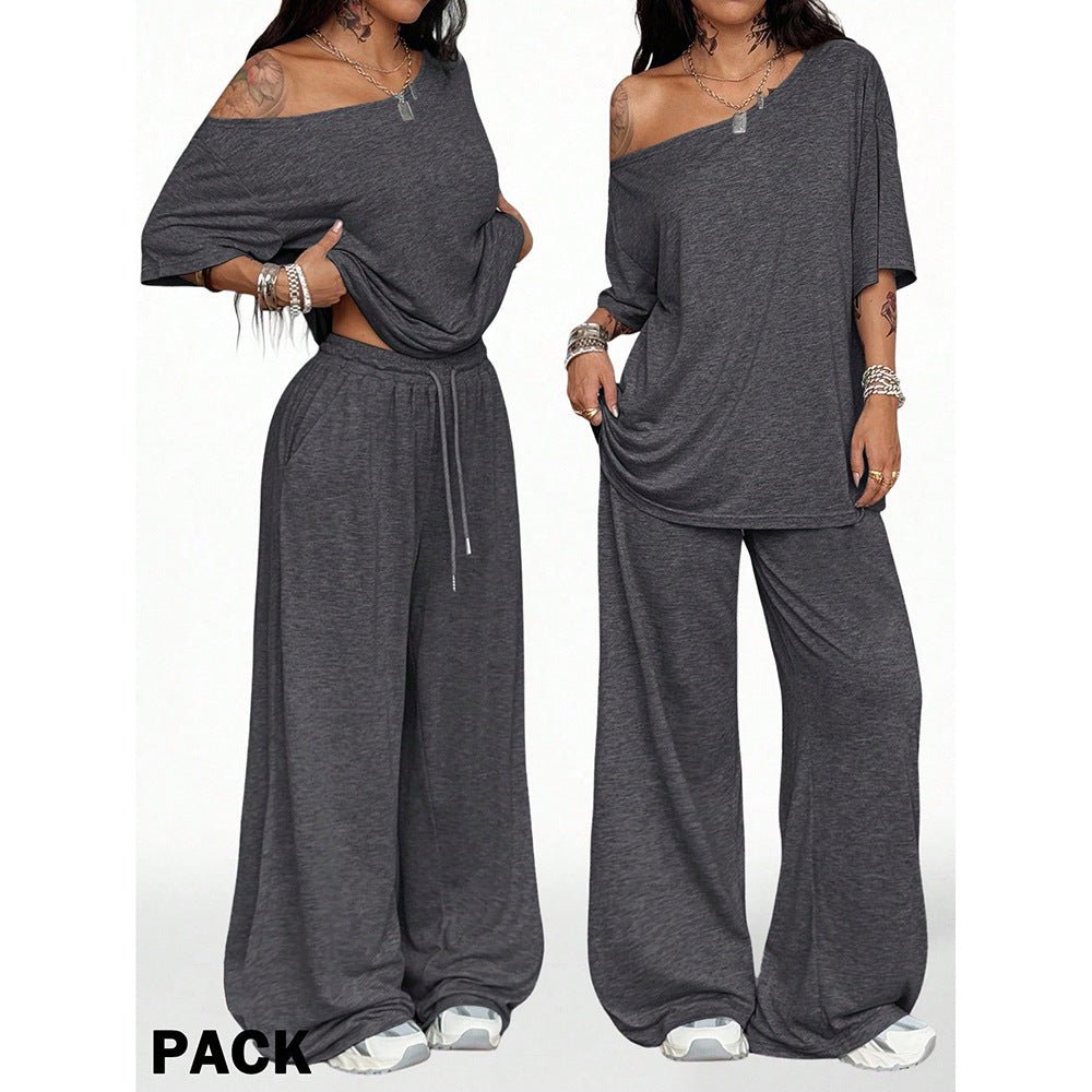 Retro Solid Color Casual Pants For Women, Loose Wide - leg Versatile - Eshtree