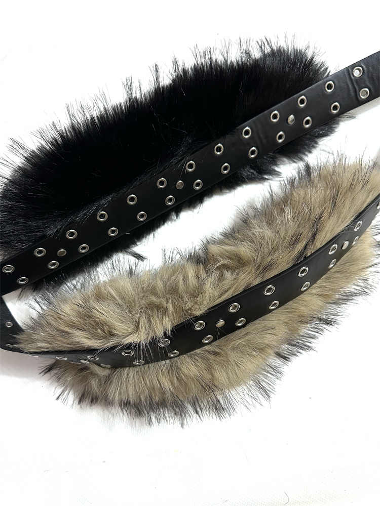 Retro Sub - culture Fur Stitching Belt Accessories Belt - Eshtree