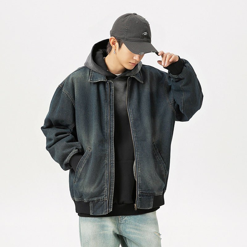 Retro Worn Looking Washed - out Denim Jacket For Men - Eshtree