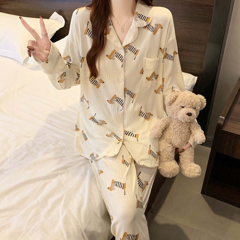 Sausage Dog Japanese Cartoon Pajamas For Women - Eshtree
