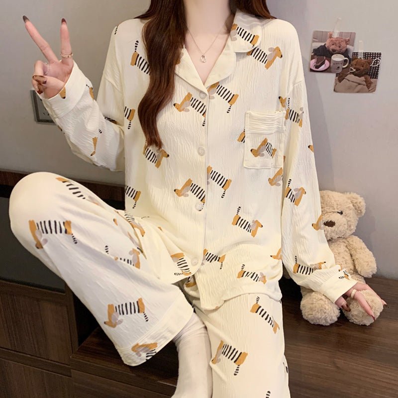 Sausage Dog Japanese Cartoon Pajamas For Women - Eshtree