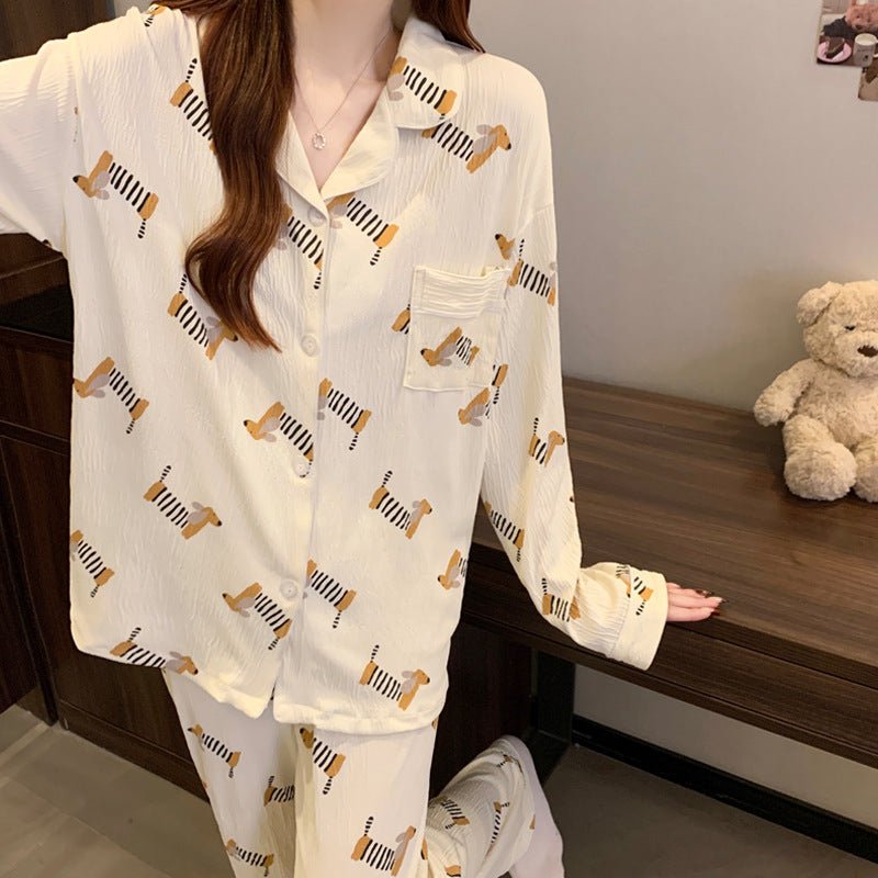 Sausage Dog Japanese Cartoon Pajamas For Women - Eshtree