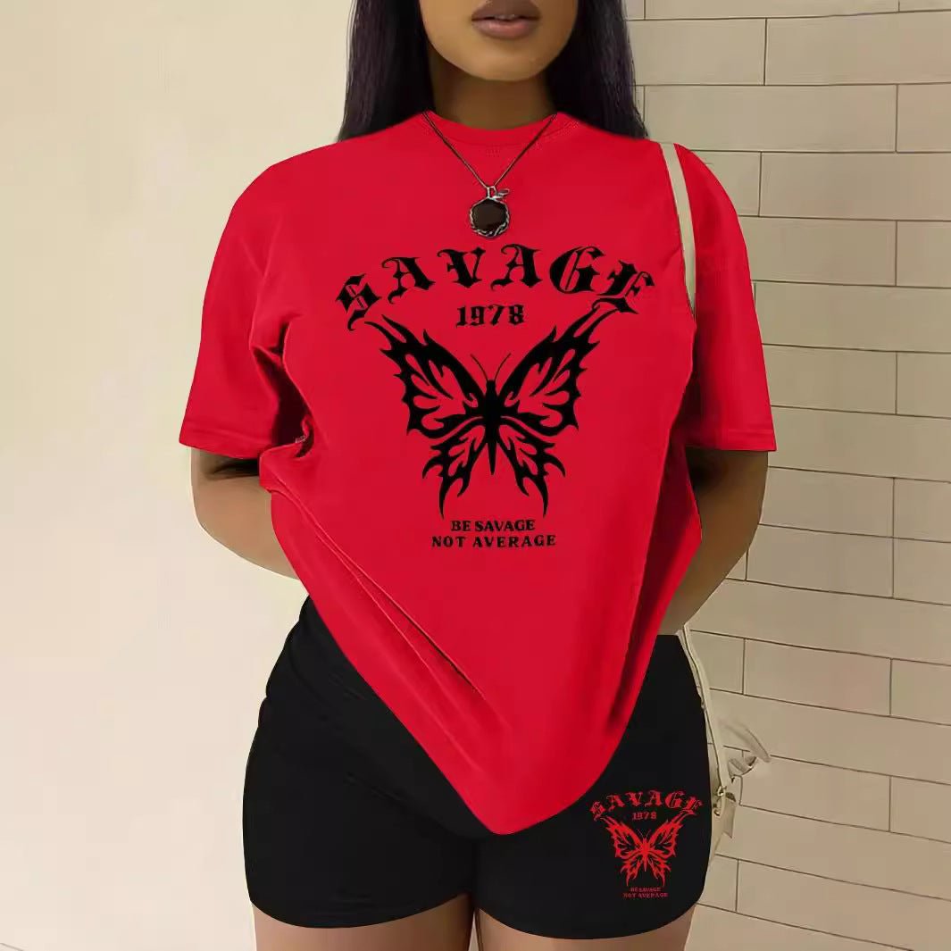 Savage Not Average Butterfly Graphic T-Shirts - Eshtree