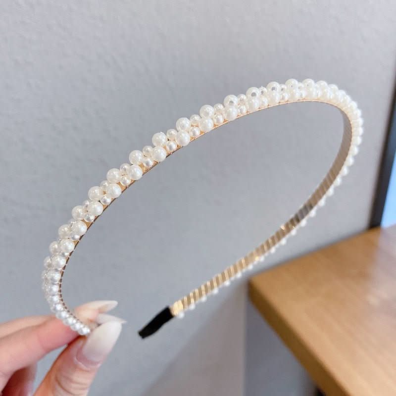 Sen Simple Pearl Thin Headband Hair Accessories Headband - Eshtree