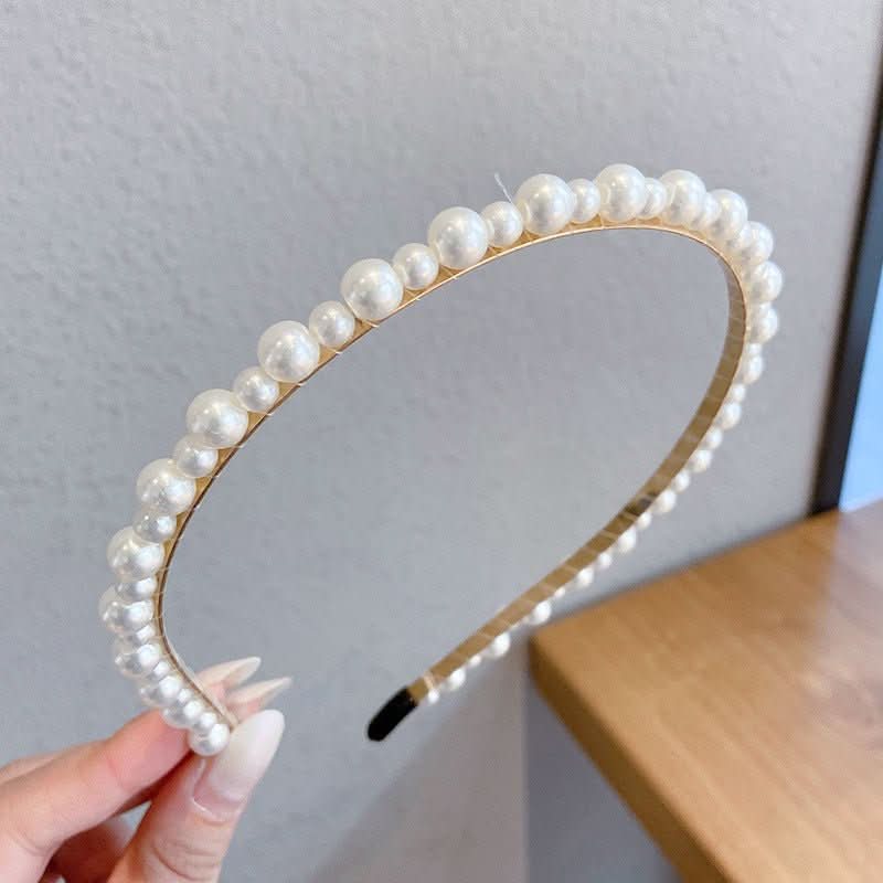 Sen Simple Pearl Thin Headband Hair Accessories Headband - Eshtree