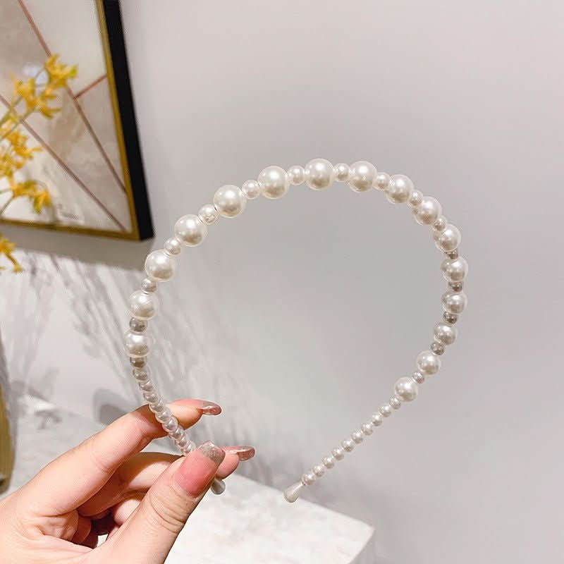Sen Simple Pearl Thin Headband Hair Accessories Headband - Eshtree