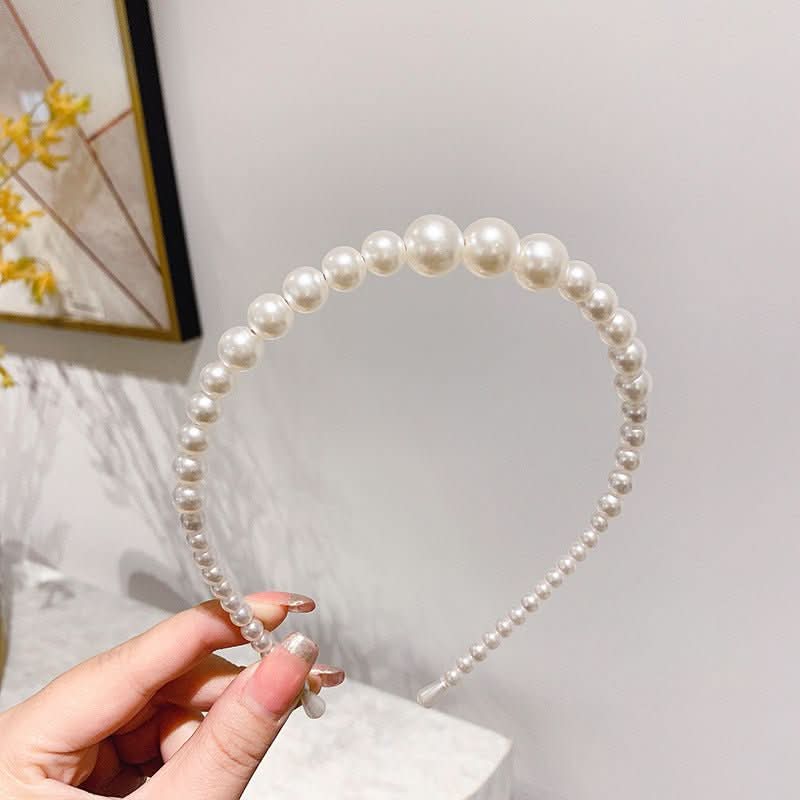 Sen Simple Pearl Thin Headband Hair Accessories Headband - Eshtree