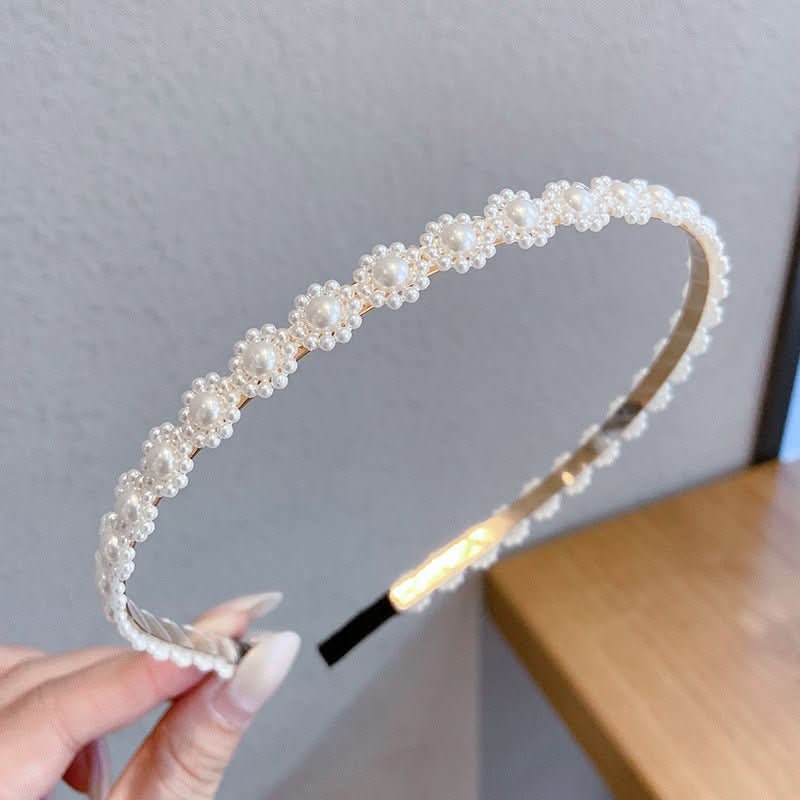Sen Simple Pearl Thin Headband Hair Accessories Headband - Eshtree