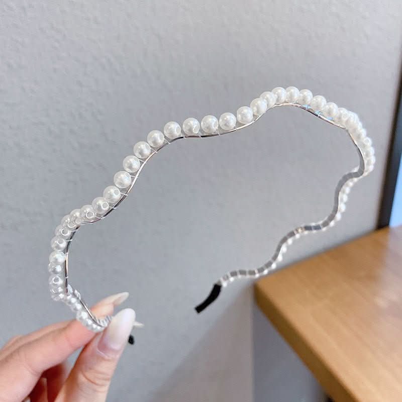 Sen Simple Pearl Thin Headband Hair Accessories Headband - Eshtree