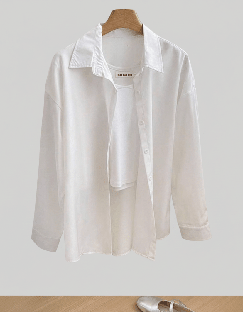 شميز حريمي بوبلين قطن بتصميم كاجوال أنيق - Eshtree