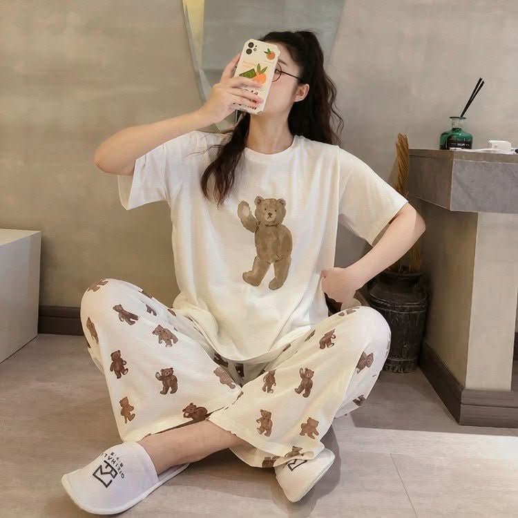Short - sleeved Trousers Pajamas Suit Sweet Princess Homewear - Eshtree