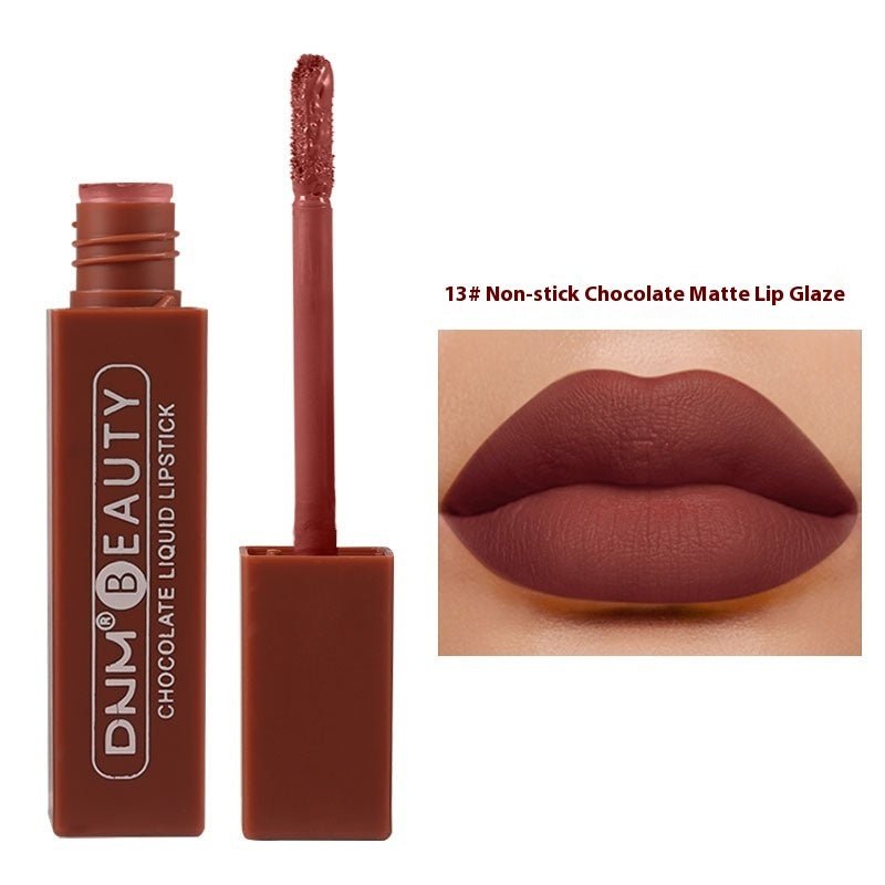 Silky No Stain On Cup Chocolate Lip Lacquer Long - lasting Matte Waterproof - Eshtree