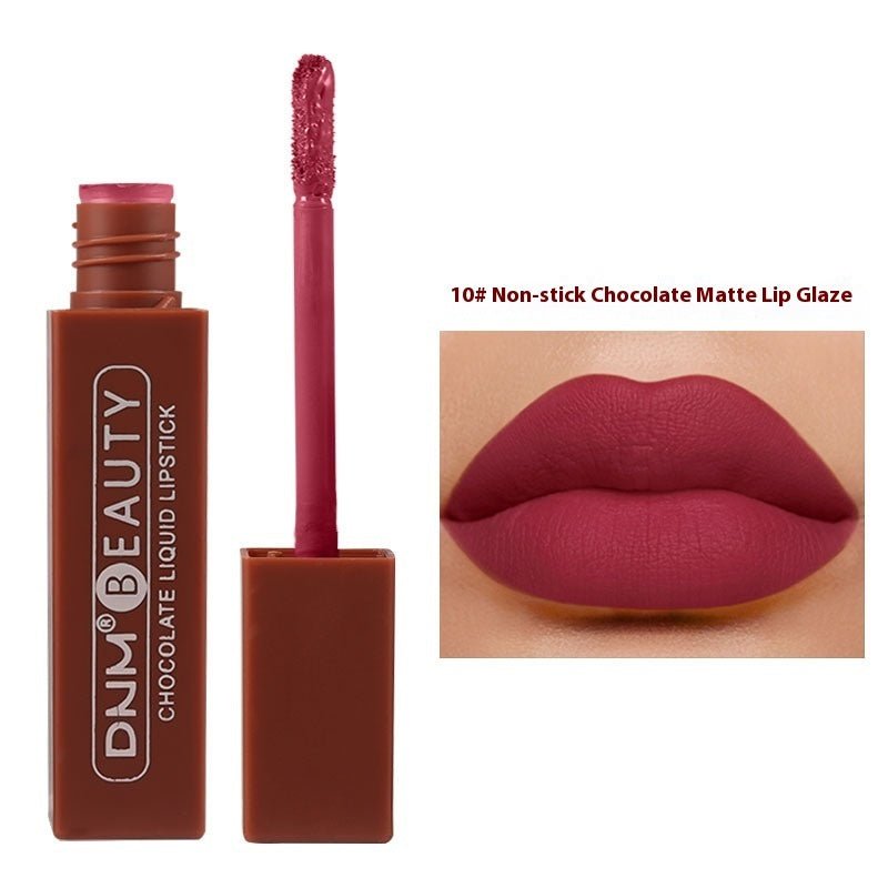 Silky No Stain On Cup Chocolate Lip Lacquer Long - lasting Matte Waterproof - Eshtree