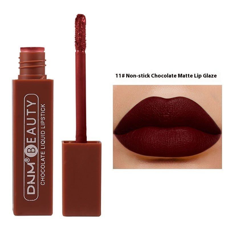 Silky No Stain On Cup Chocolate Lip Lacquer Long - lasting Matte Waterproof - Eshtree