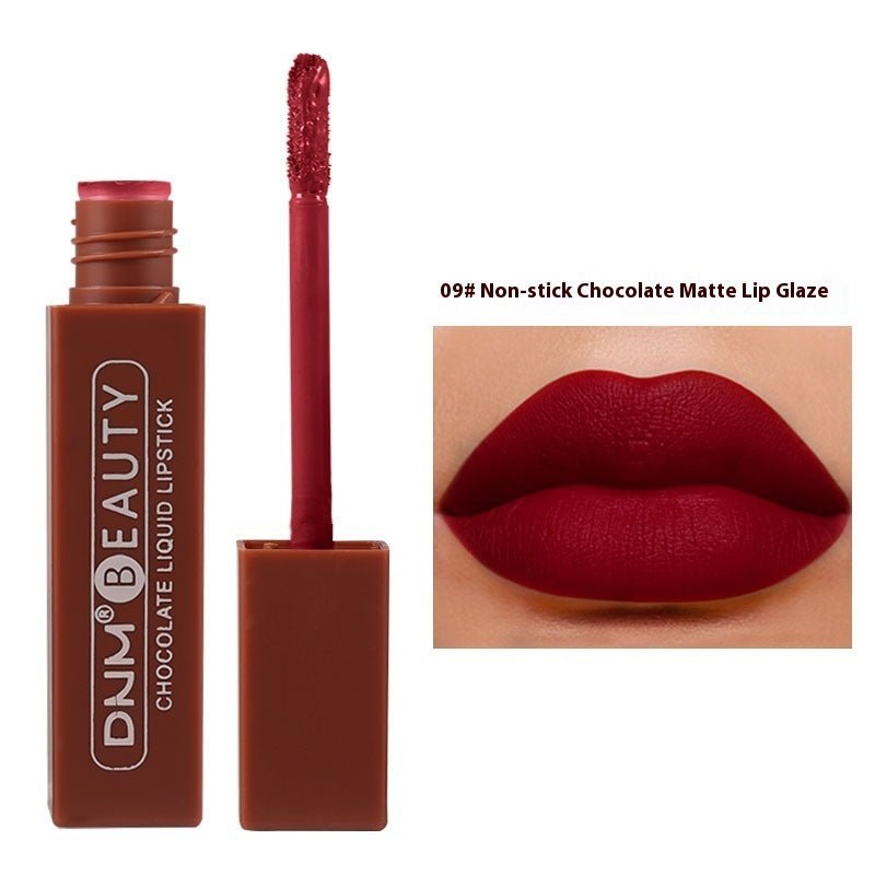 Silky No Stain On Cup Chocolate Lip Lacquer Long - lasting Matte Waterproof - Eshtree