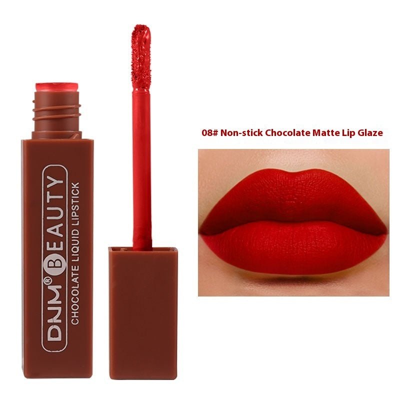 Silky No Stain On Cup Chocolate Lip Lacquer Long - lasting Matte Waterproof - Eshtree