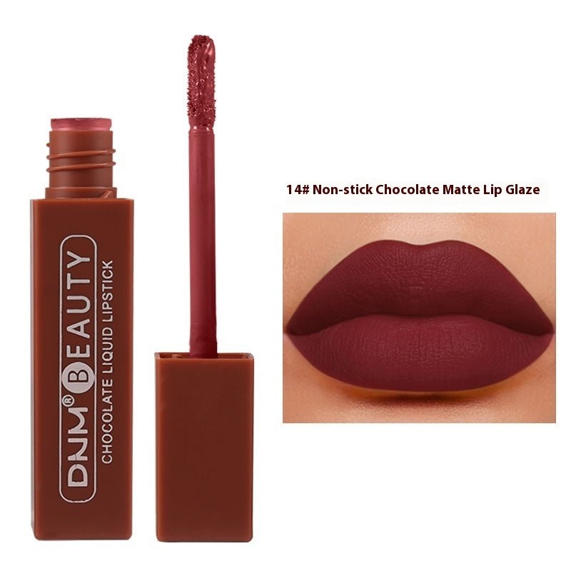 Silky No Stain On Cup Chocolate Lip Lacquer Long - lasting Matte Waterproof - Eshtree