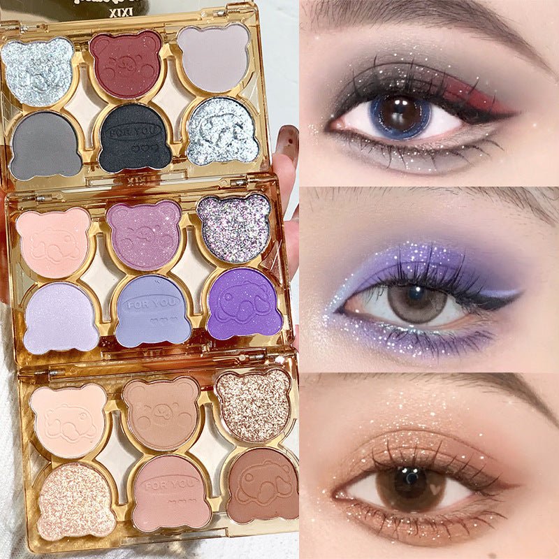 Six Color Eyeshadow Cool Diamond In The Debris Contrast Color Makeup Smoky Cut - off Eye Makeup - Eshtree