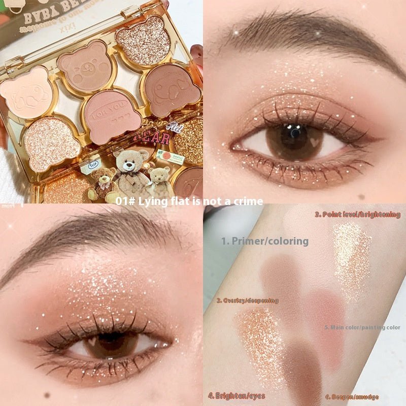 Six Color Eyeshadow Cool Diamond In The Debris Contrast Color Makeup Smoky Cut - off Eye Makeup - Eshtree