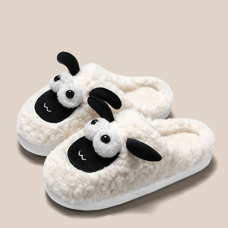 Slip - on Slippers Simple Lamb Thermal Cotton Slippers - Eshtree