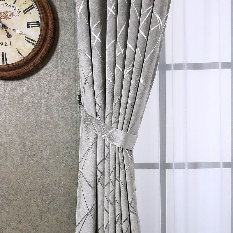 Solid Color Simple Modern Light Luxury Living Room Chenille Blackout Curtains - Eshtree