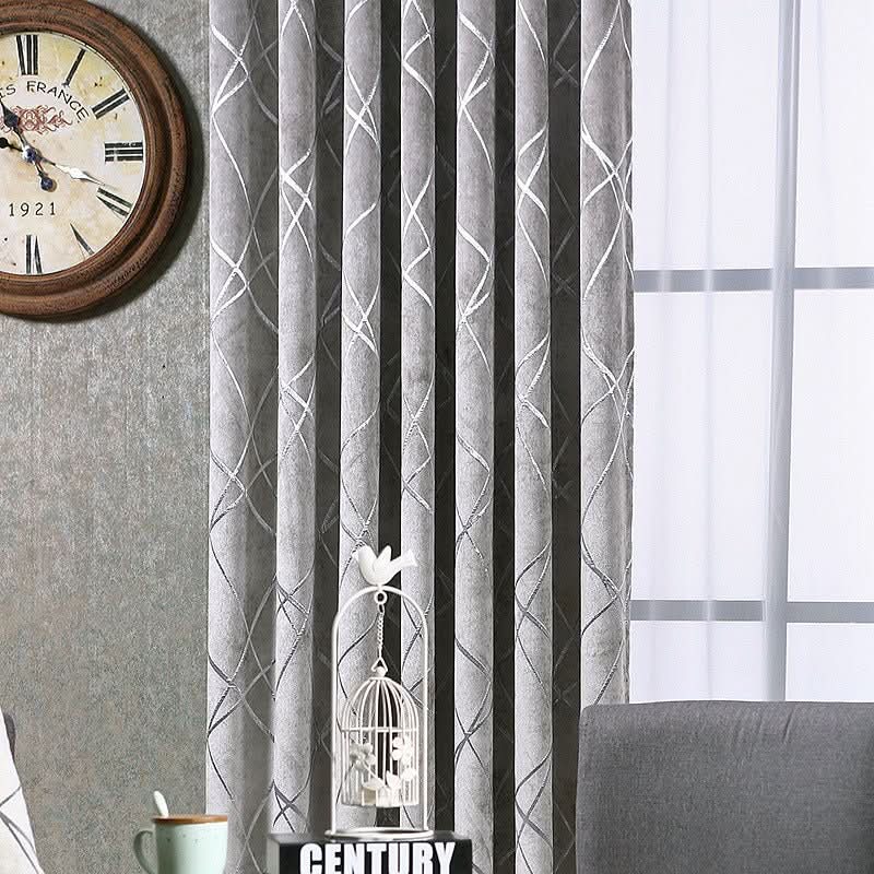 Solid Color Simple Modern Light Luxury Living Room Chenille Blackout Curtains - Eshtree